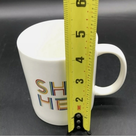 NEW Room Essentials Stoneware Mug "She / Her" Preferred Pronoun Pride LGBT White - Picture 4 of 5